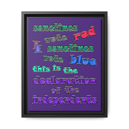 declaration of the independents - framed canvas art (purple)