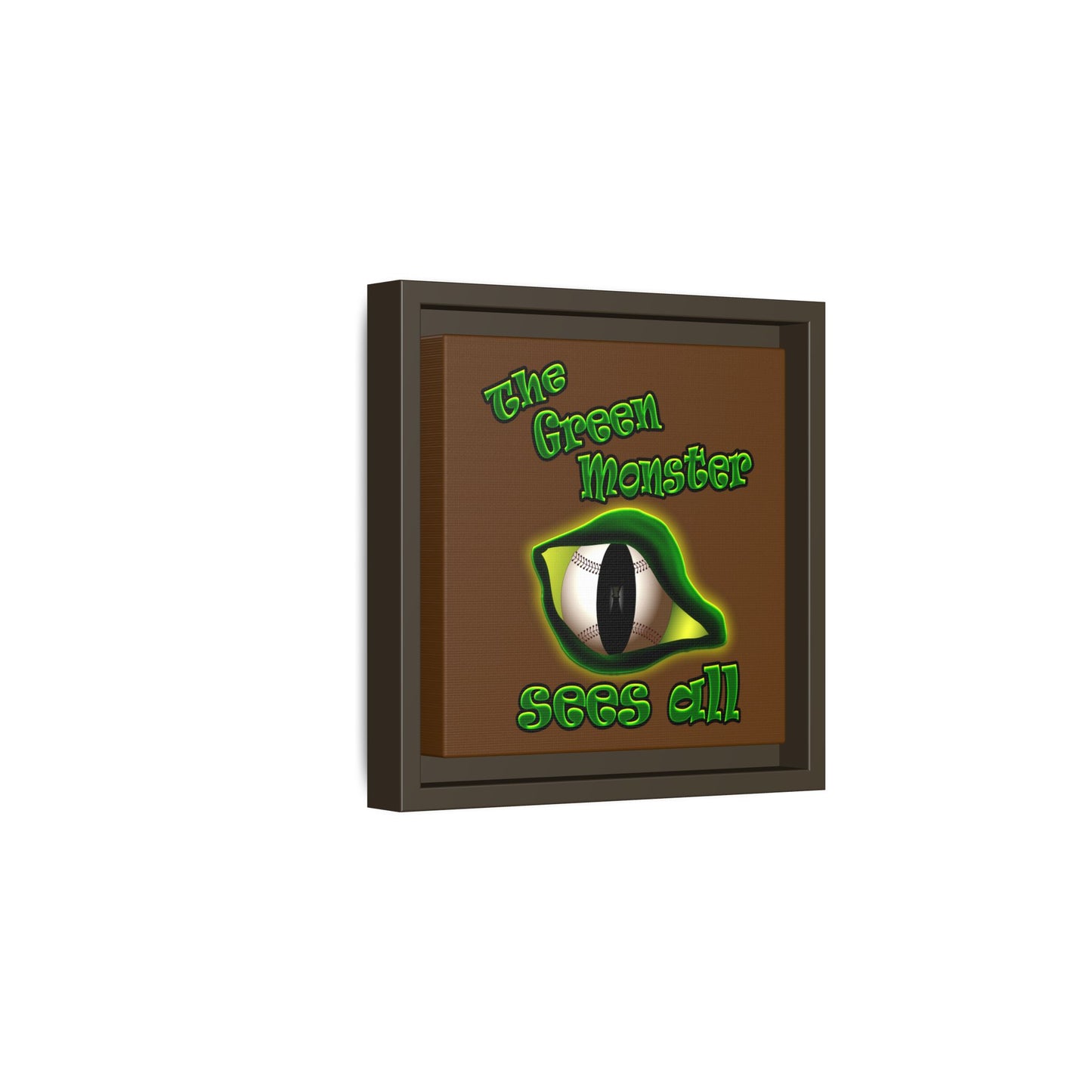 green monster - framed canvas art (brown)