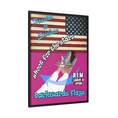 shoot for the stars - framed canvas art (pink)