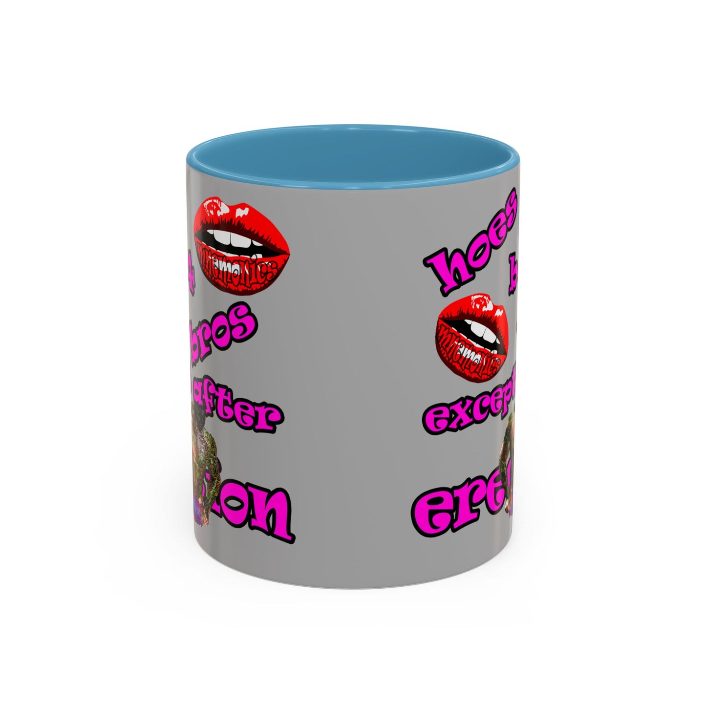 hoes b4 bros - Accent Mug (light grey)