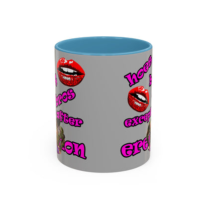 hoes b4 bros - Accent Mug (light grey)