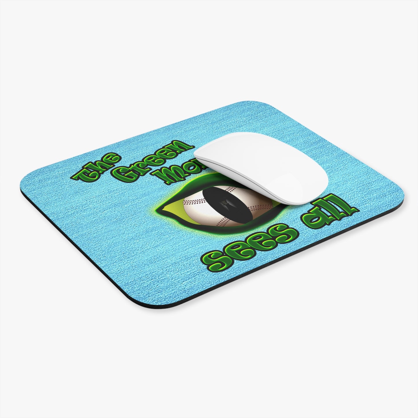 green monster - Mouse Pad (Rectangle) (faded blue)