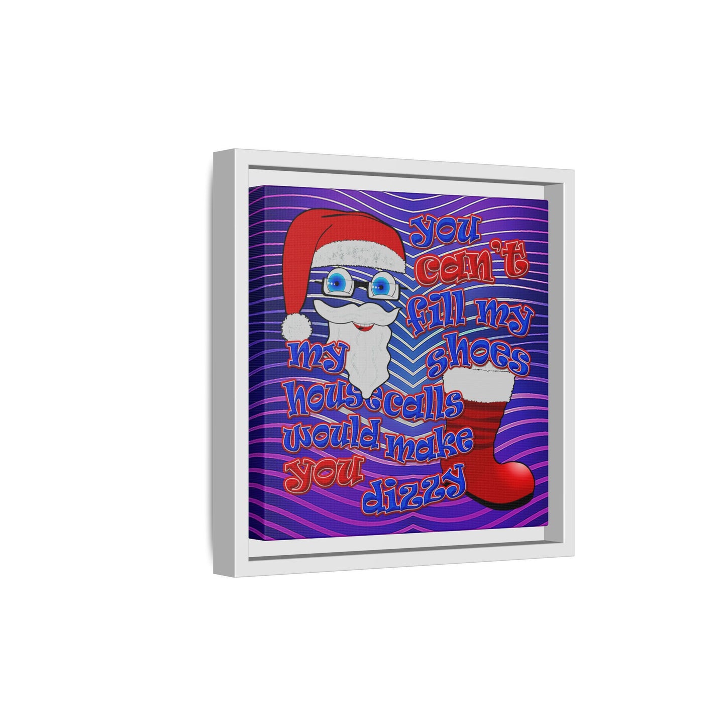 santa's shoes - framed canvas art (purple wave)