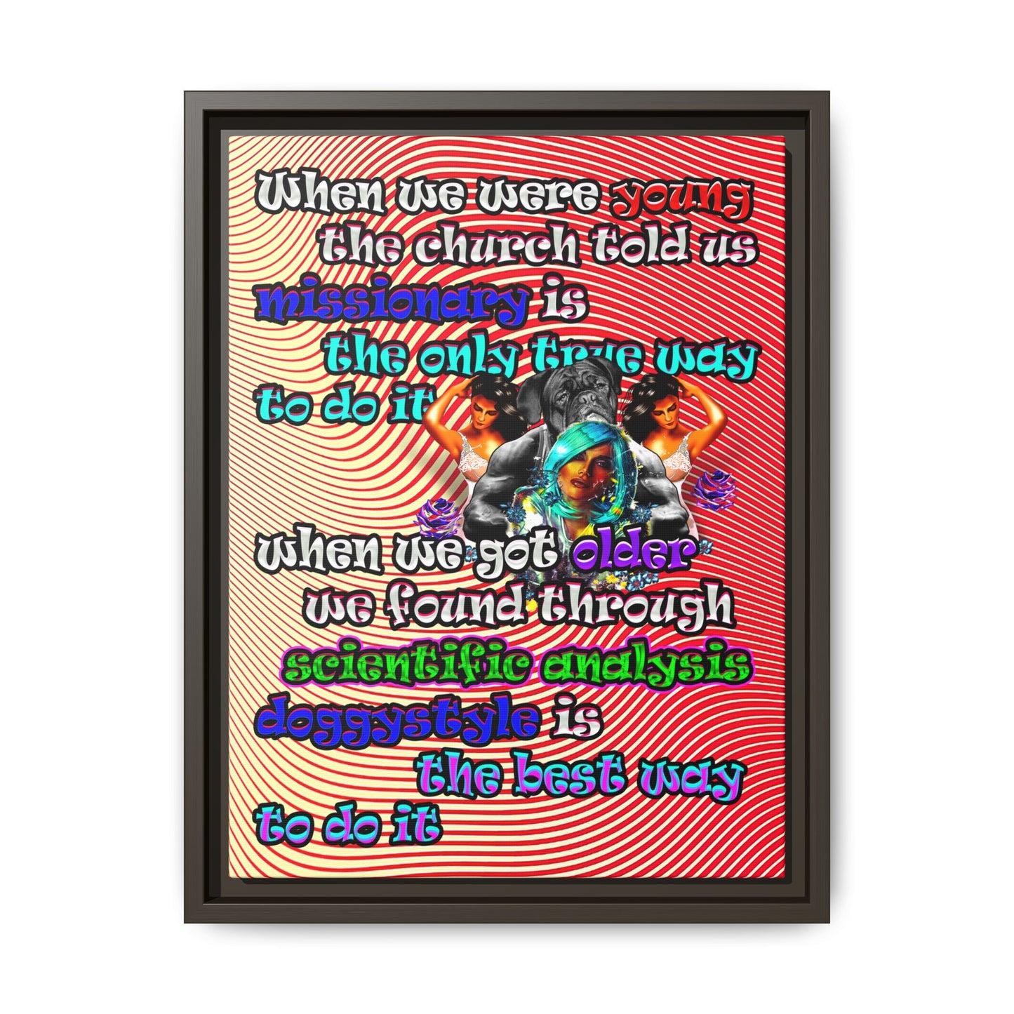 doggystyle - framed canvas art (yellow-orange wave)