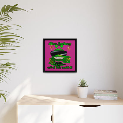 disc jockey - framed canvas art (pink)