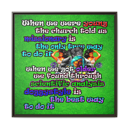 doggystyle - framed canvas art (green turf)