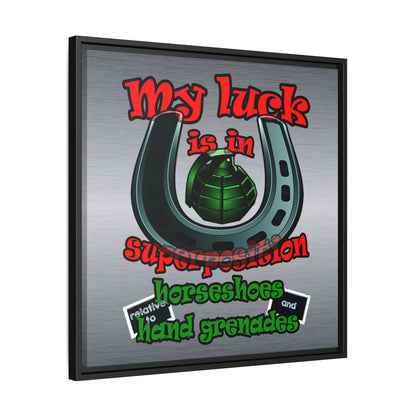 my luck - framed canvas art (brushed nickel)