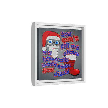santa's shoes - framed canvas art (grey-light grey)