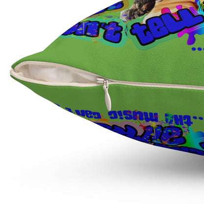 drop the beat - Spun Polyester Square Pillow - (green)