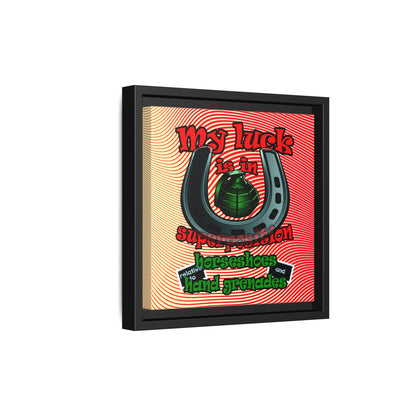 my luck - framed canvas art (yellow-orange wave)