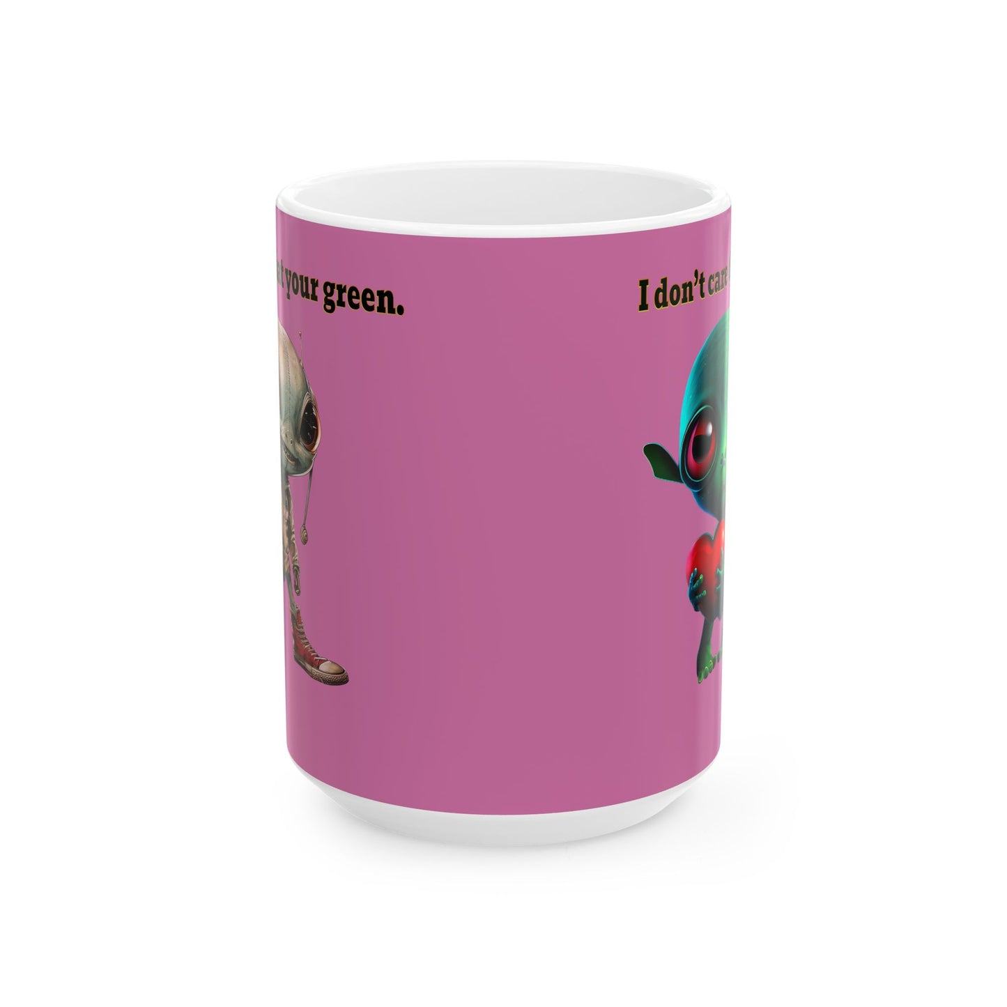 I don't care that your grey - White Mug (light pink)