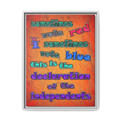 declaration of the independents - framed canvas art (burnt orange)