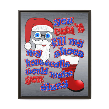 santa's shoes - framed canvas art (brushed nickel)