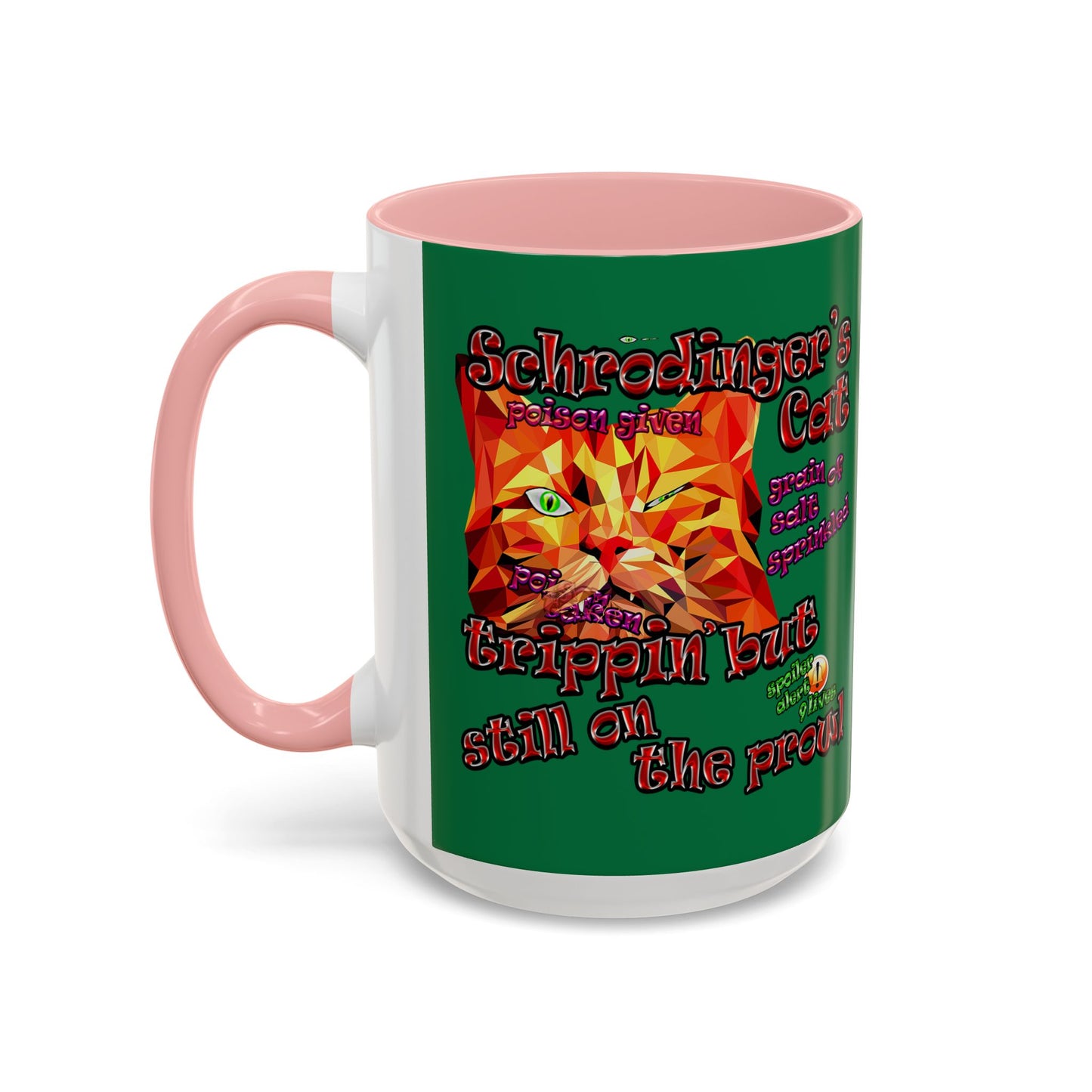 schrodinger's cat - Accent Mug (dark green)