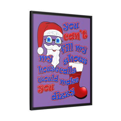 santa's shoes - framed canvas art (light purple)