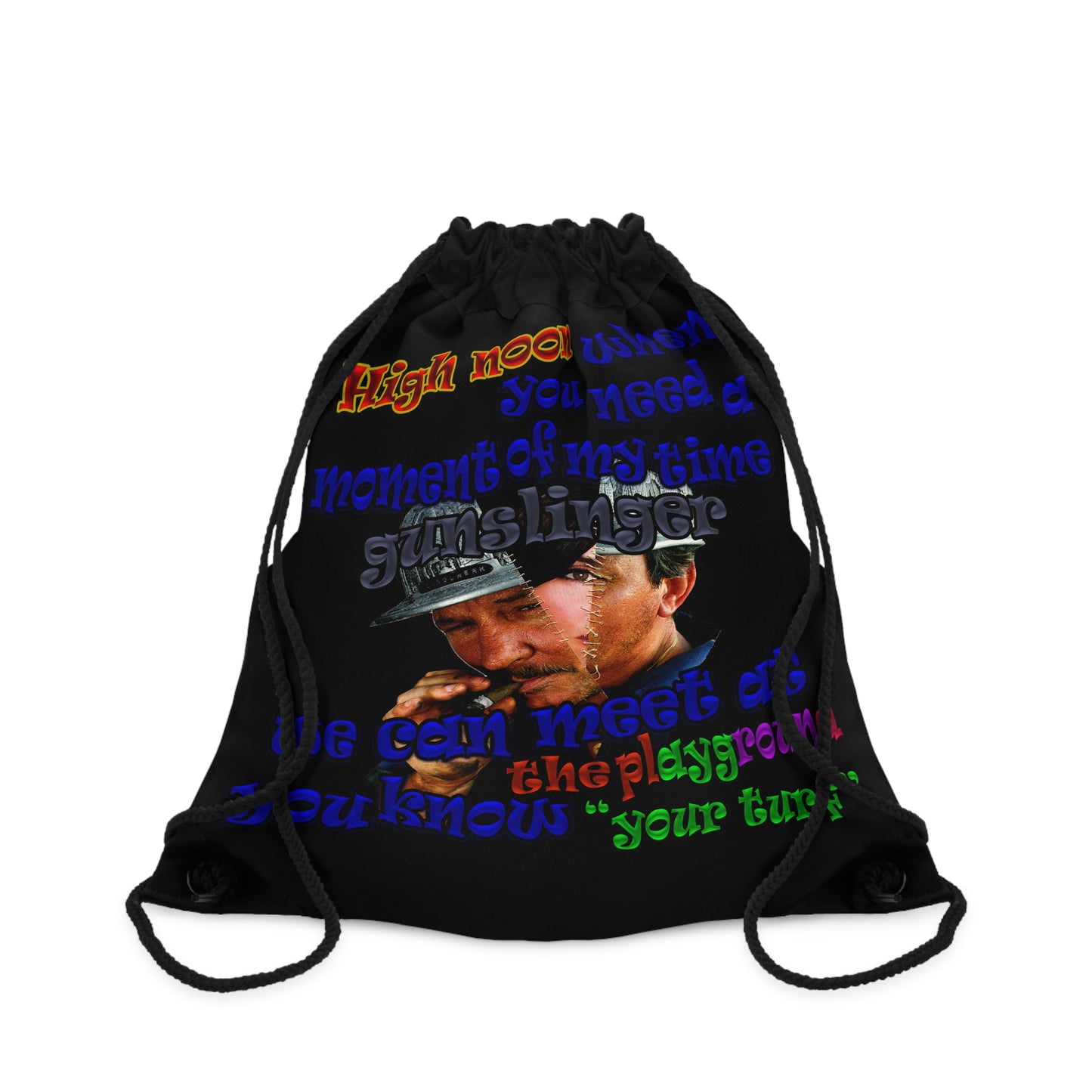 high noon - Drawstring Bag (black)