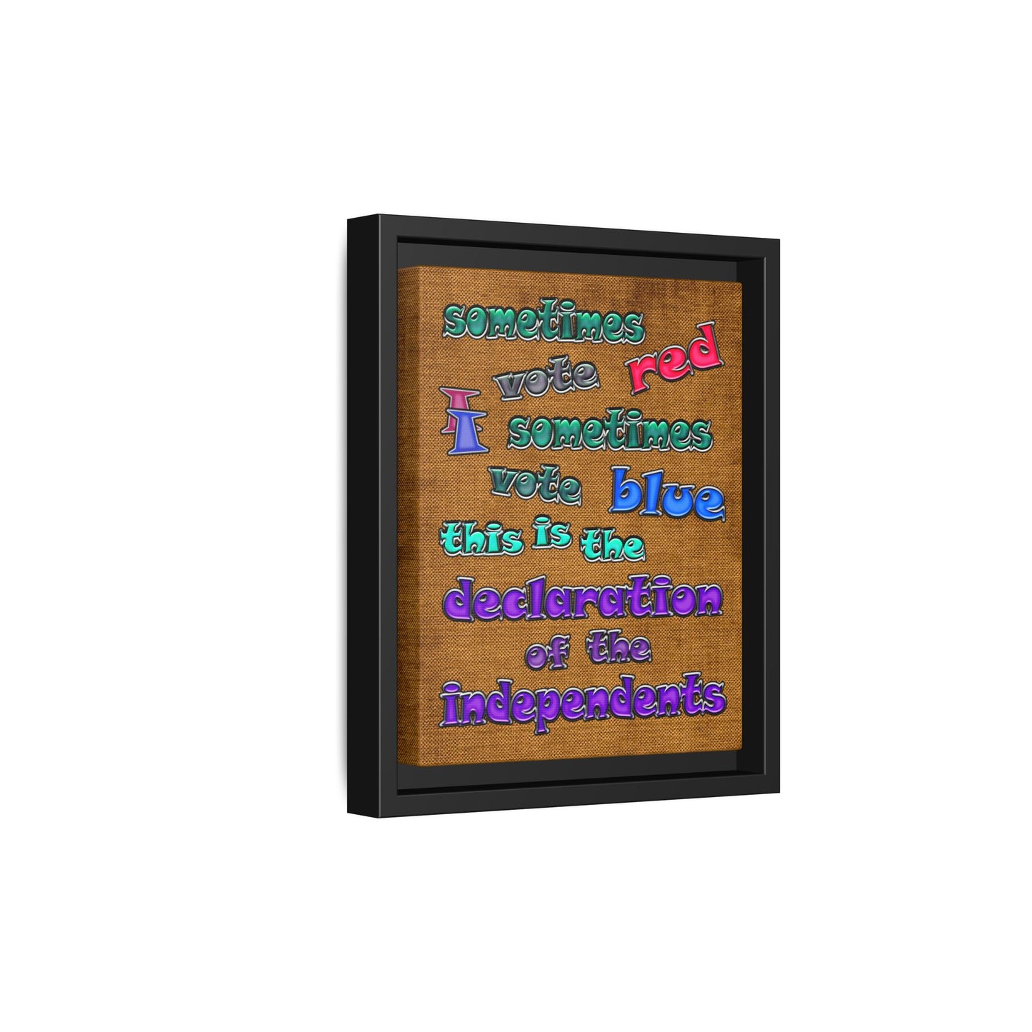 declaration of the independents - framed canvas art (brown papyrus)