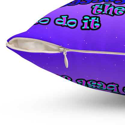 doggystyle - Spun Polyester Square Pillow - (purple-pink wave)
