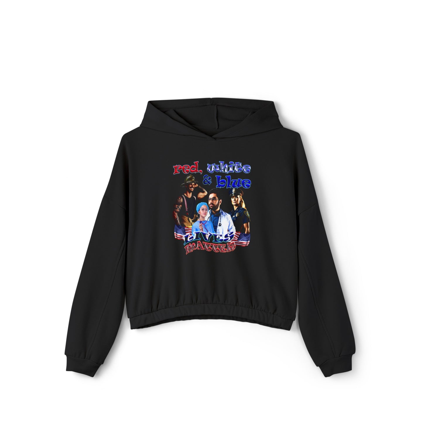 rw&b lives matter - Women's Cinched Bottom Hoodie