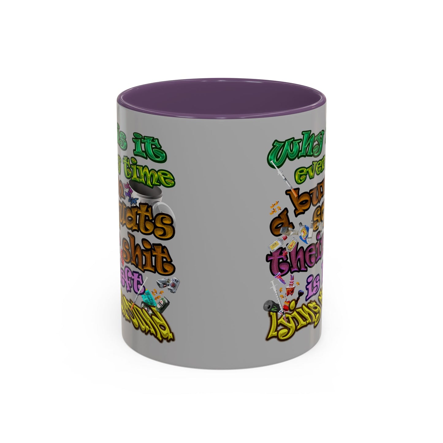 the bum's shit - Accent Mug (light grey)