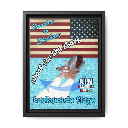 shoot for the stars - framed canvas art (faded blue)