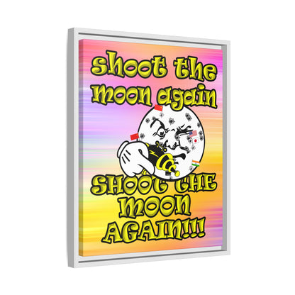shoot the moon again - framed canvas art (color blur)
