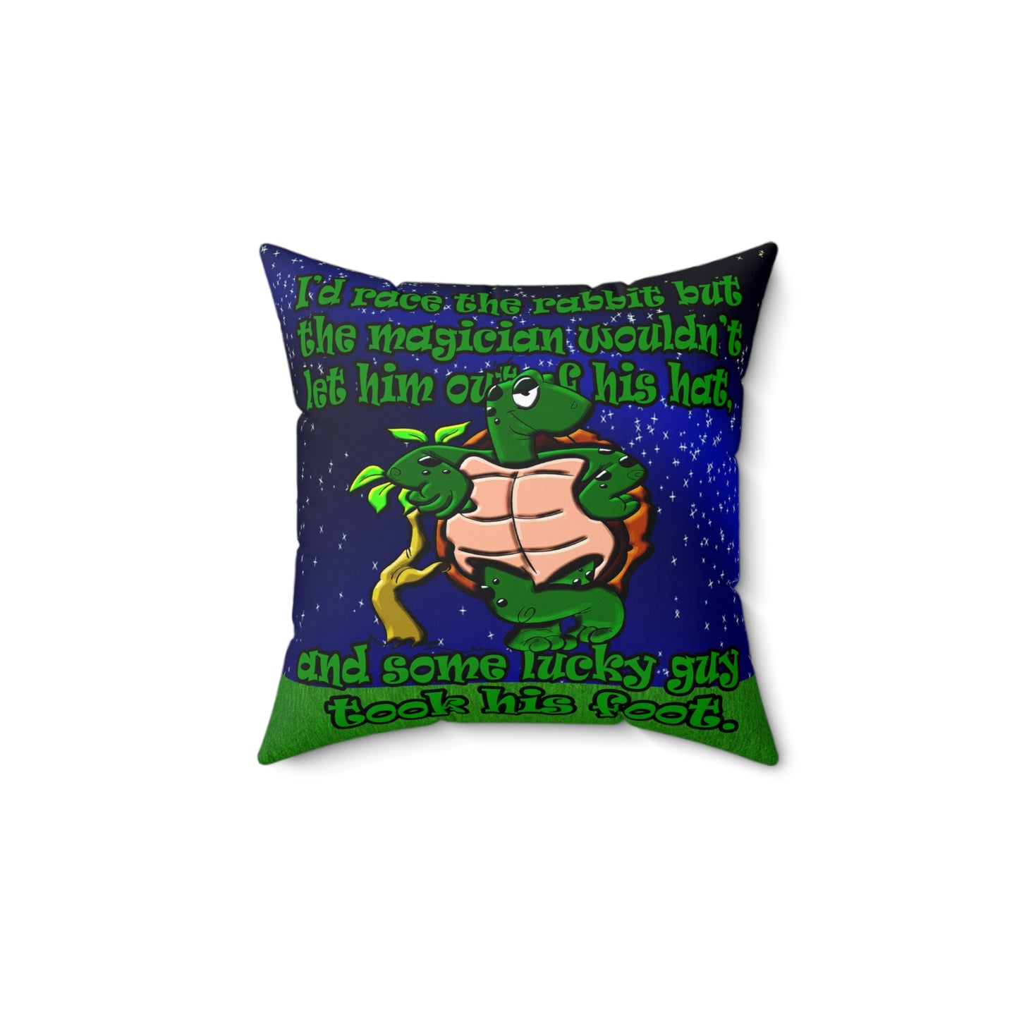 turtle race - Spun Polyester Square Pillow - ('snoops' background)