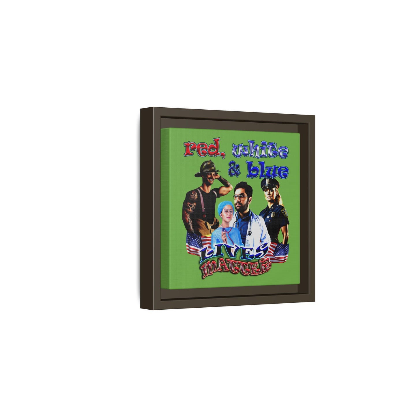 rw&b lives matter - framed canvas art (green)