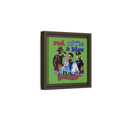 rw&b lives matter - framed canvas art (green)