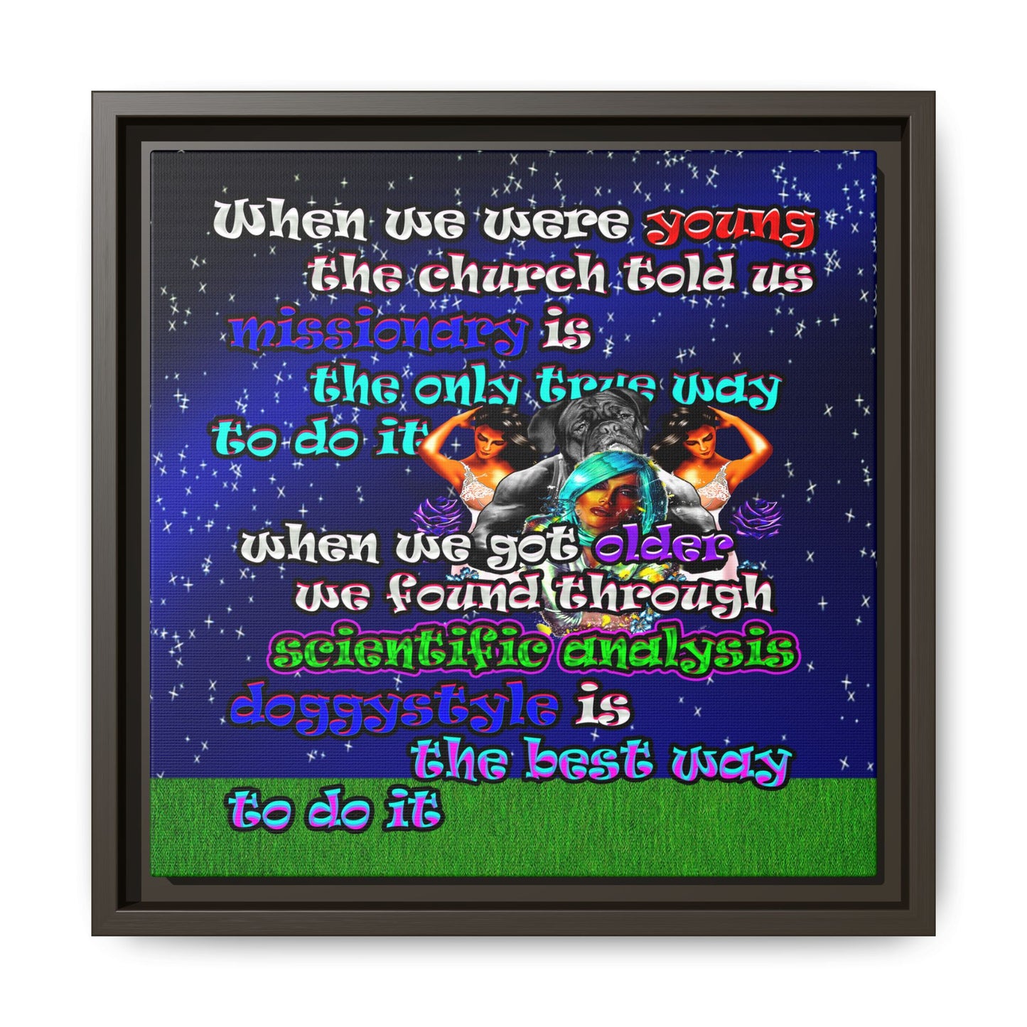 doggystyle - framed canvas art ('snoops' background)