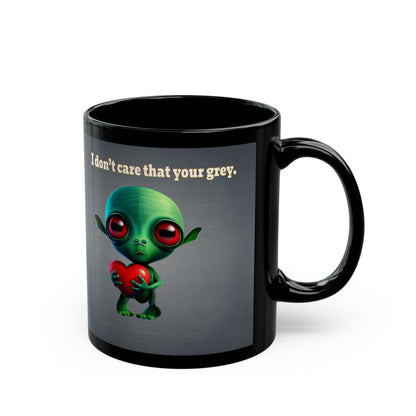 I don't care that your grey - Black Mug (grey-light grey)