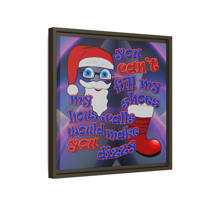 santa's shoes - framed canvas art (grey-pink wave)