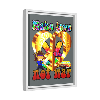 love peace - framed canvas art (dark grey)