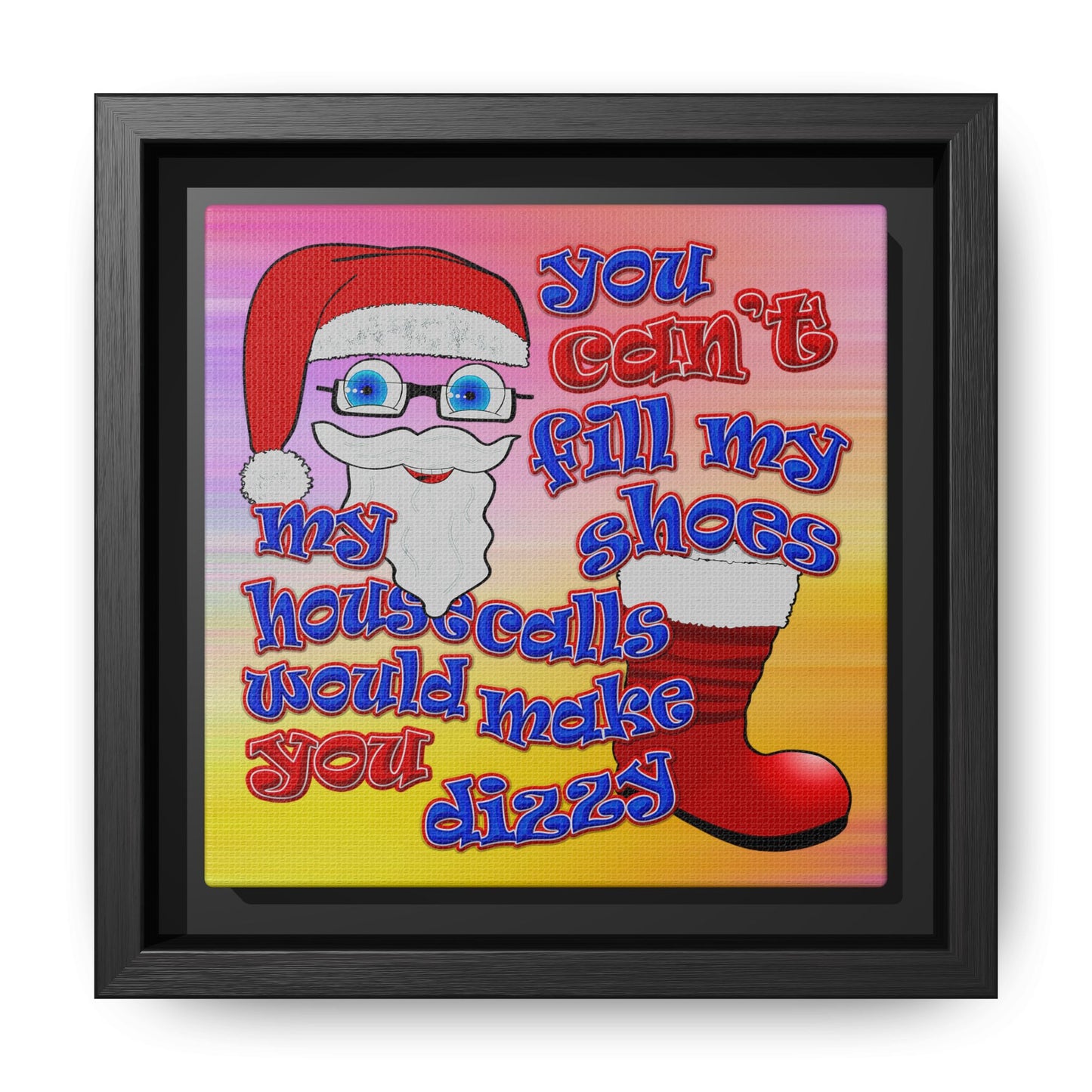 santa's shoes - framed canvas art (color blur)