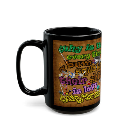 the bum's shit - Black Mug (brown papyrus)