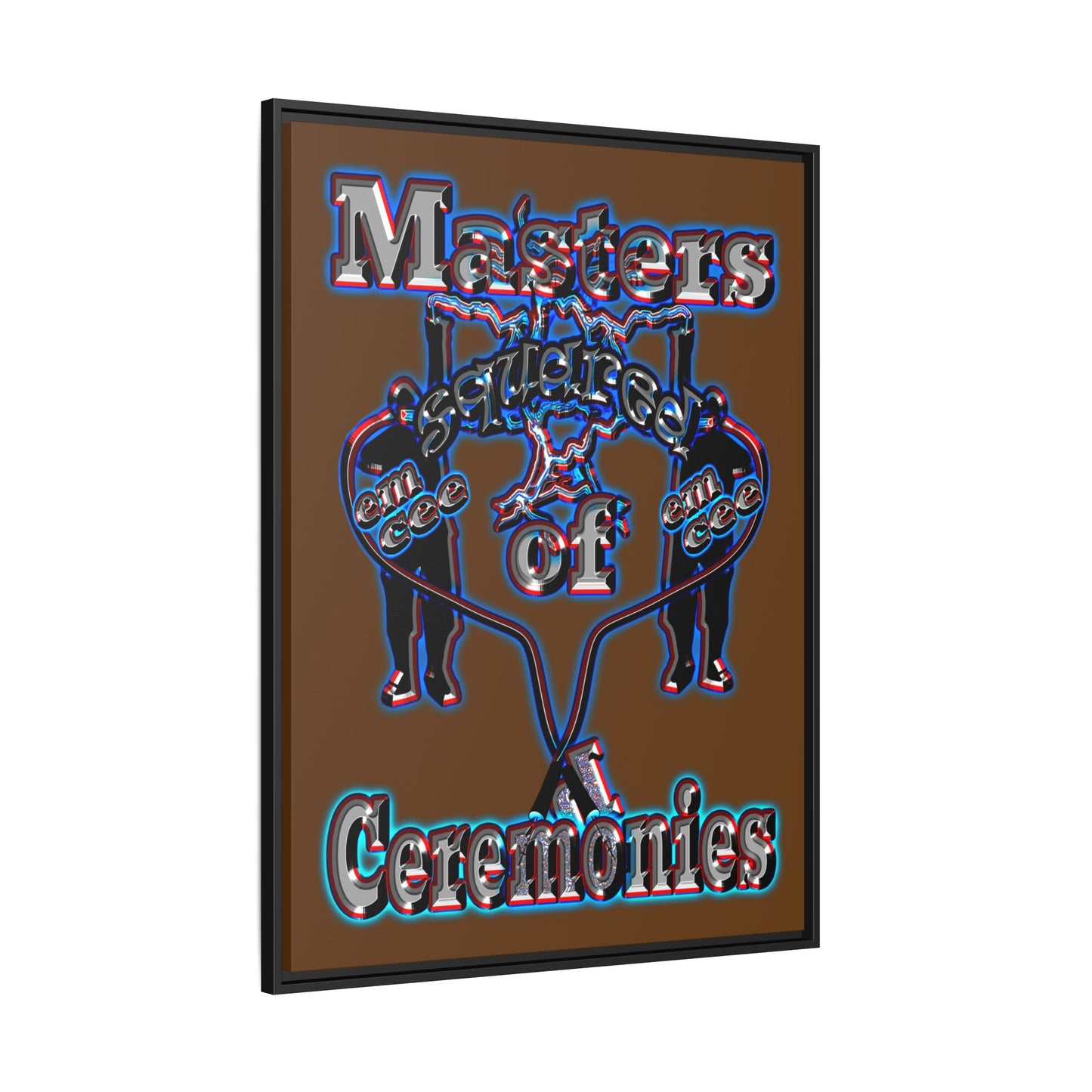 em cee squared - framed canvas art (brown)
