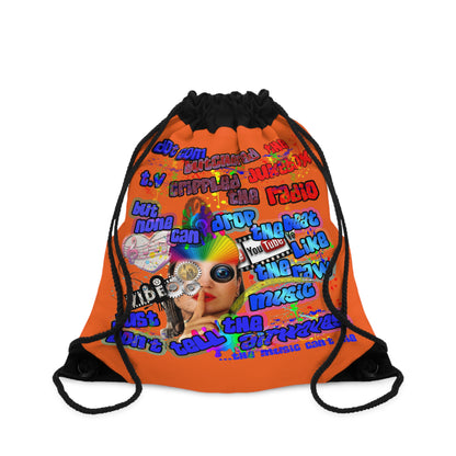 drop the beat - Drawstring Bag (orange)
