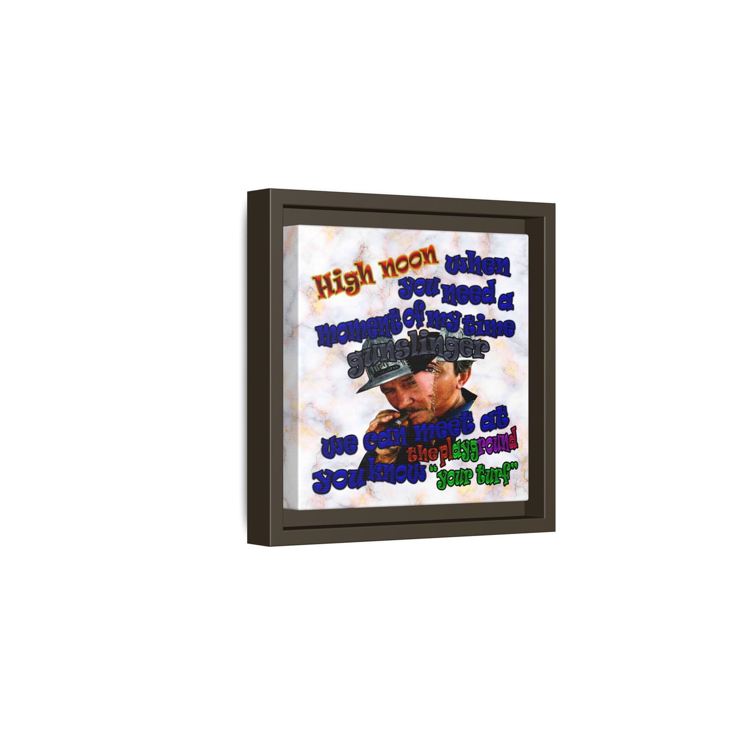 high noon - framed canvas art (white marble)