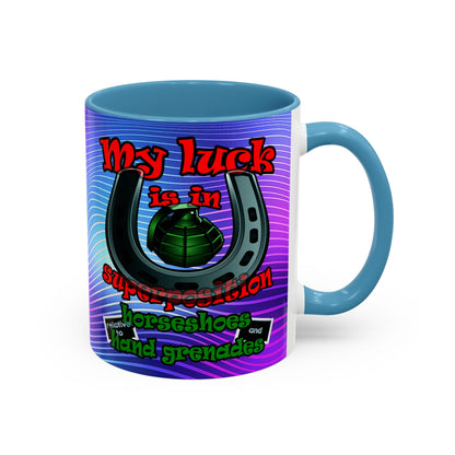 my luck - Accent Mug (purple wave)