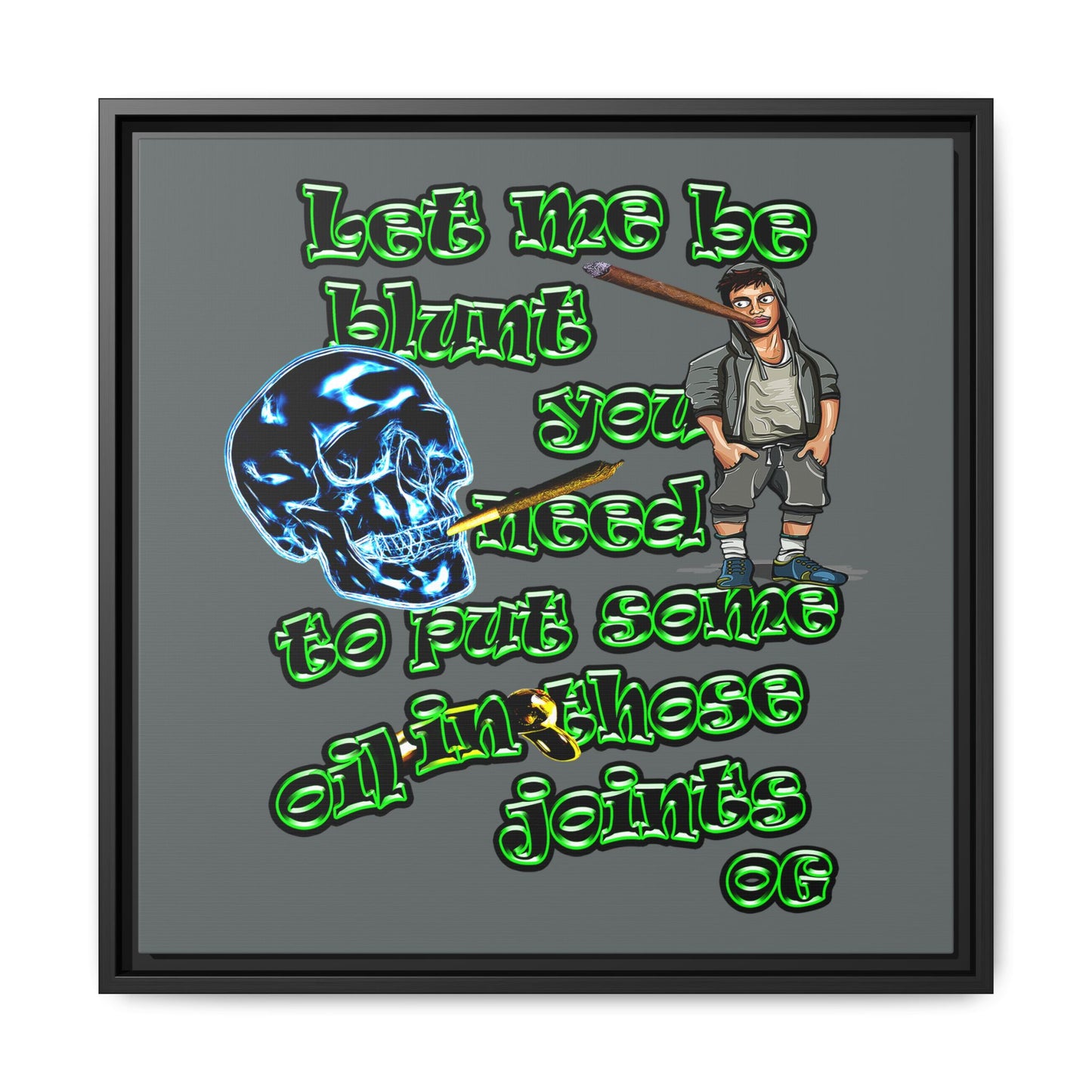 og - framed canvas art (dark grey)