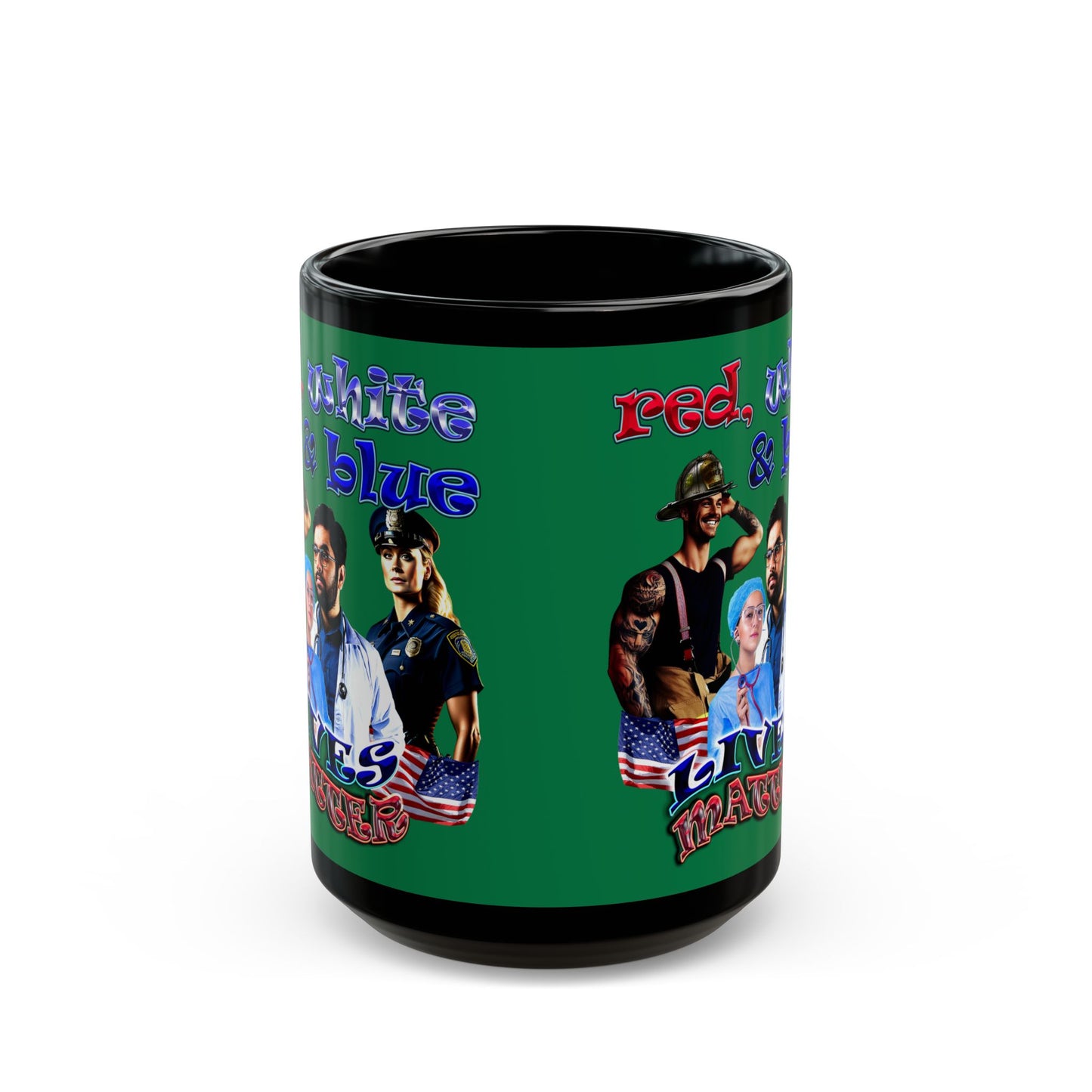 rw&b lives matter - Black Mug (dark green)