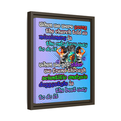 doggystyle - framed canvas art (light blue-purple wave)