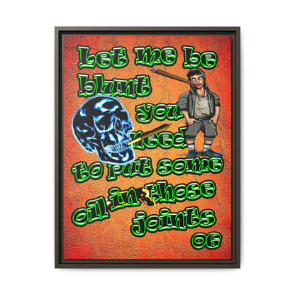 og - framed canvas art (burnt orange)