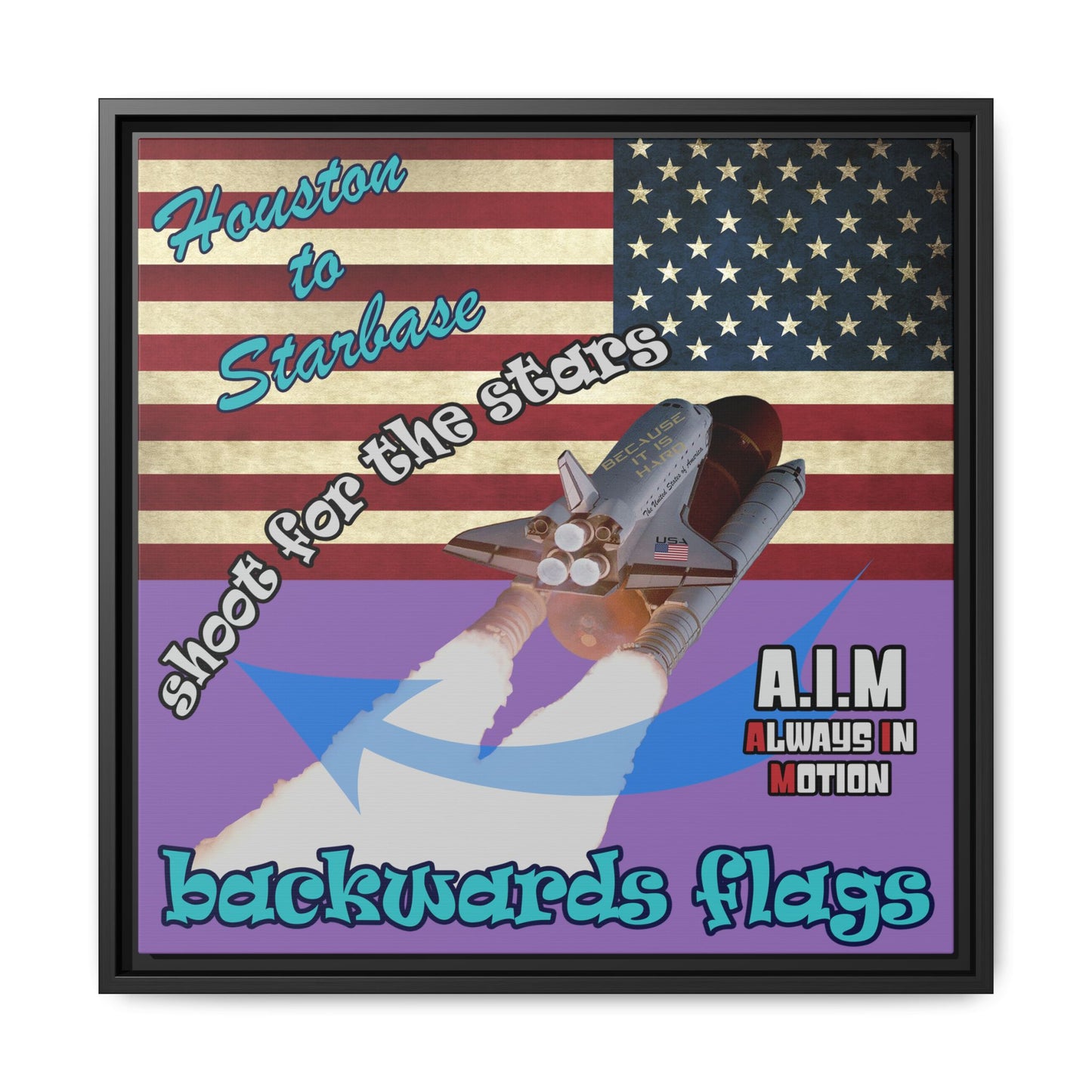 shoot for the stars - framed canvas art (light purple)