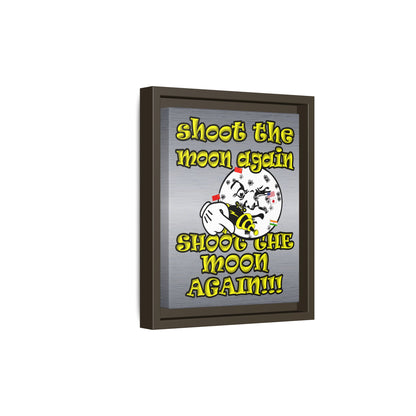 shoot the moon again - framed canvas art (brushed nickel)
