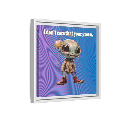 I don't care that your green - framed canvas art (light blue-purple wave)