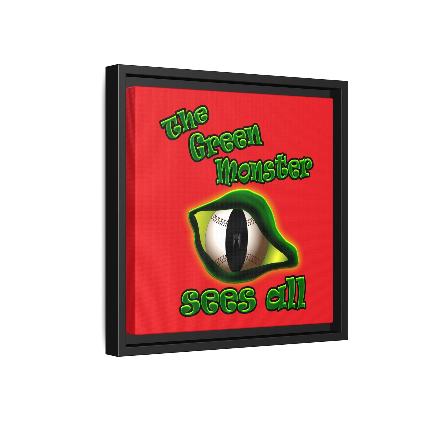 green monster - framed canvas art (red)