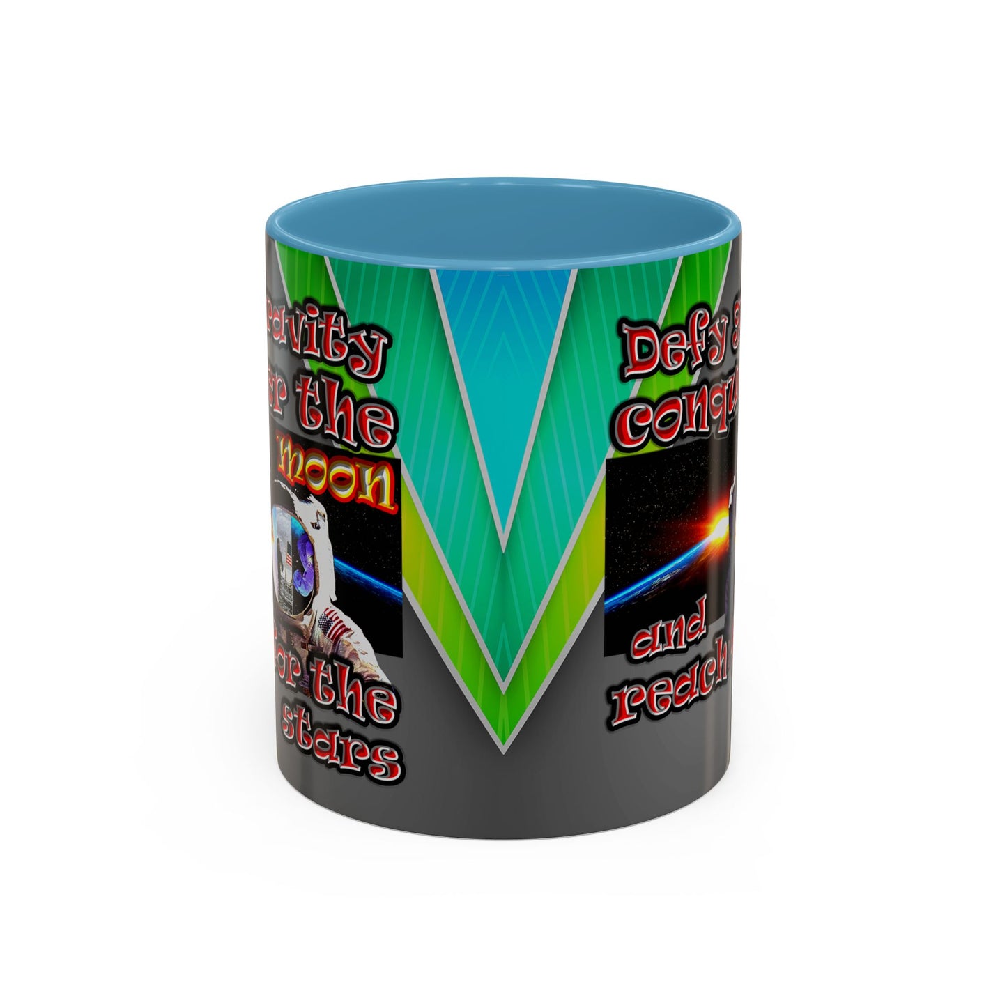 defy conquer reach - Accent Mug (rainbow split)