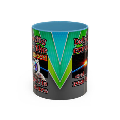 defy conquer reach - Accent Mug (rainbow split)