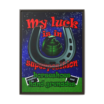 my luck - framed canvas art ('snoops' background)